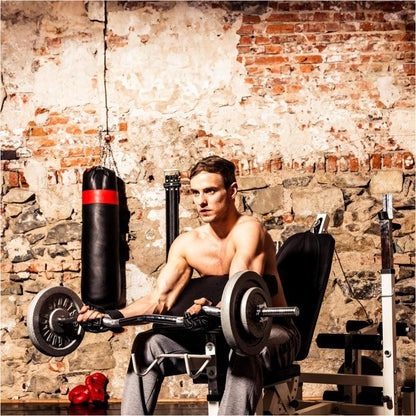 Banc de musculation universel avec set d'haltères en fonte de 108 kg - Gorilla Sports France