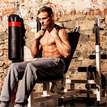 Banc de musculation universel avec set d'haltères en fonte de 108 kg - Gorilla Sports France
