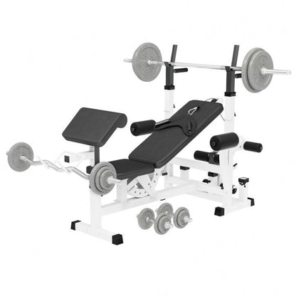 Banc de musculation universel avec set d'haltères en fonte de 108 kg - Gorilla Sports France