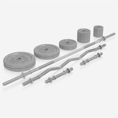 Banc de musculation universel avec set d'haltères en fonte de 108 kg - Gorilla Sports France