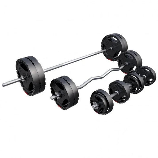 Set barre d'haltères en plastique 100 kg