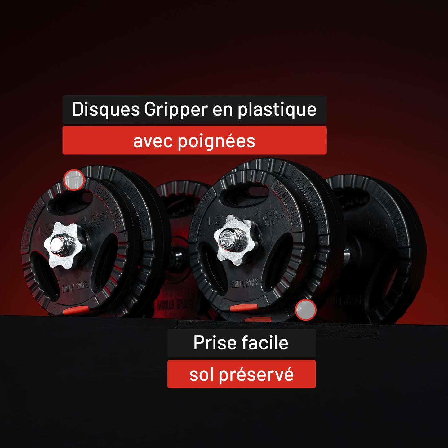 Set barre d'haltères en plastique 100 kg