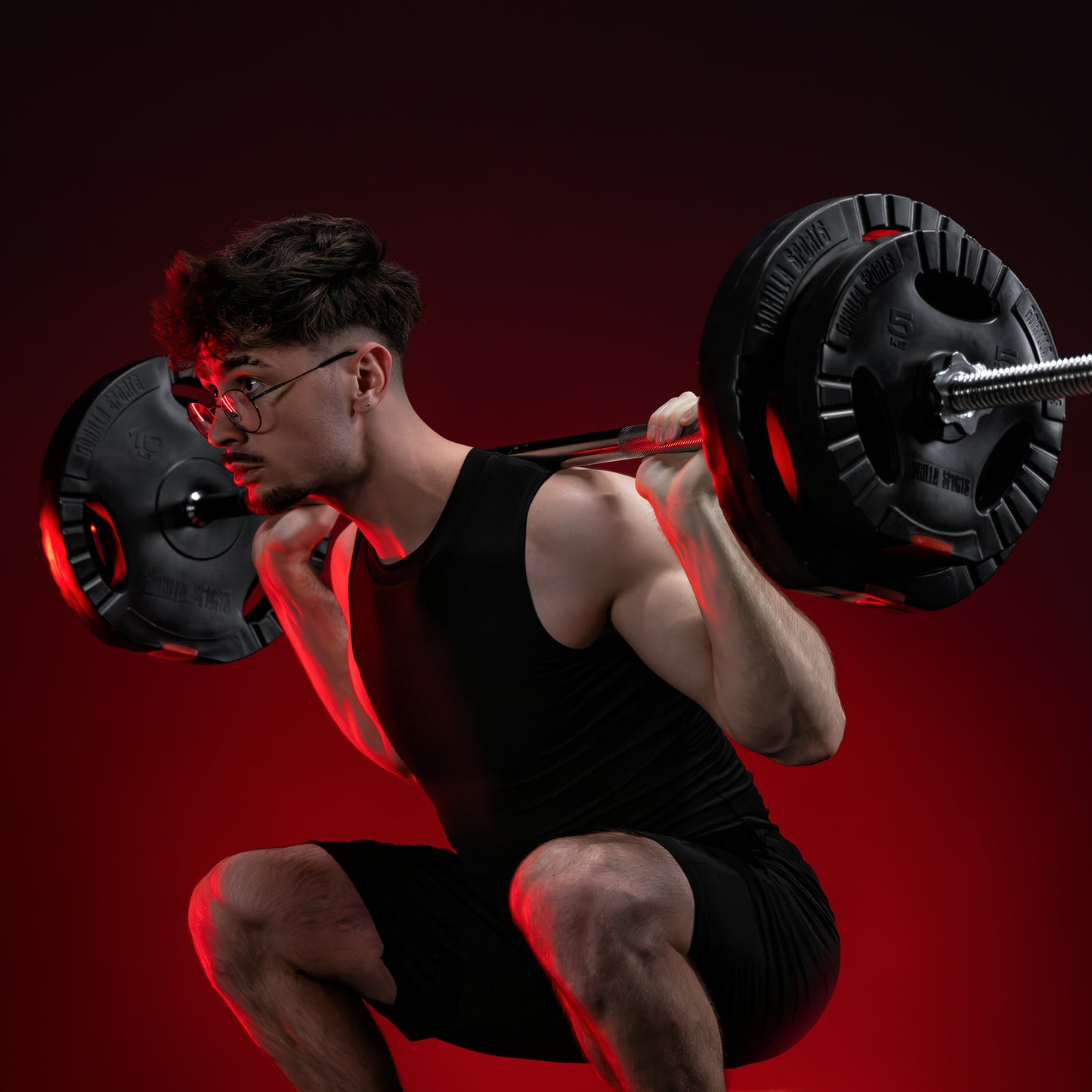 Set barre d'haltères en plastique 100 kg