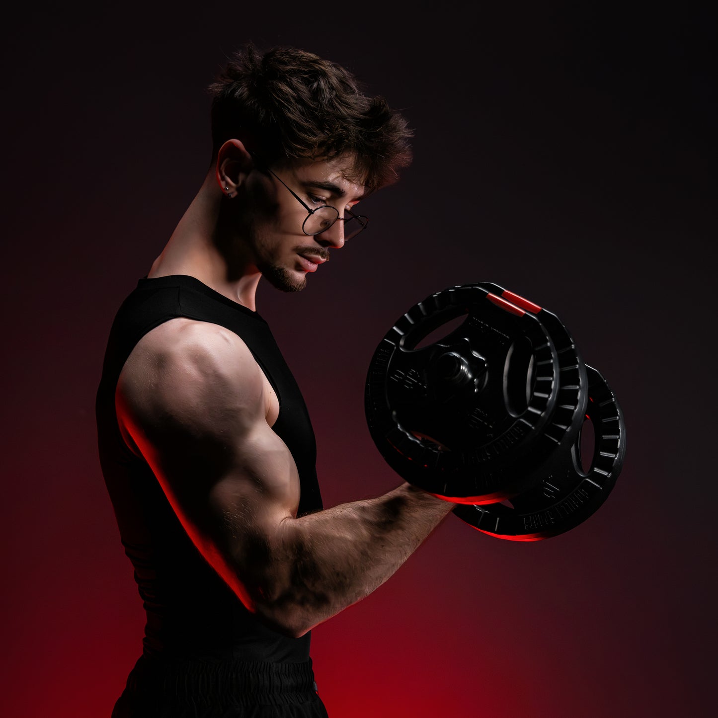 Set barre d'haltères en plastique 100 kg