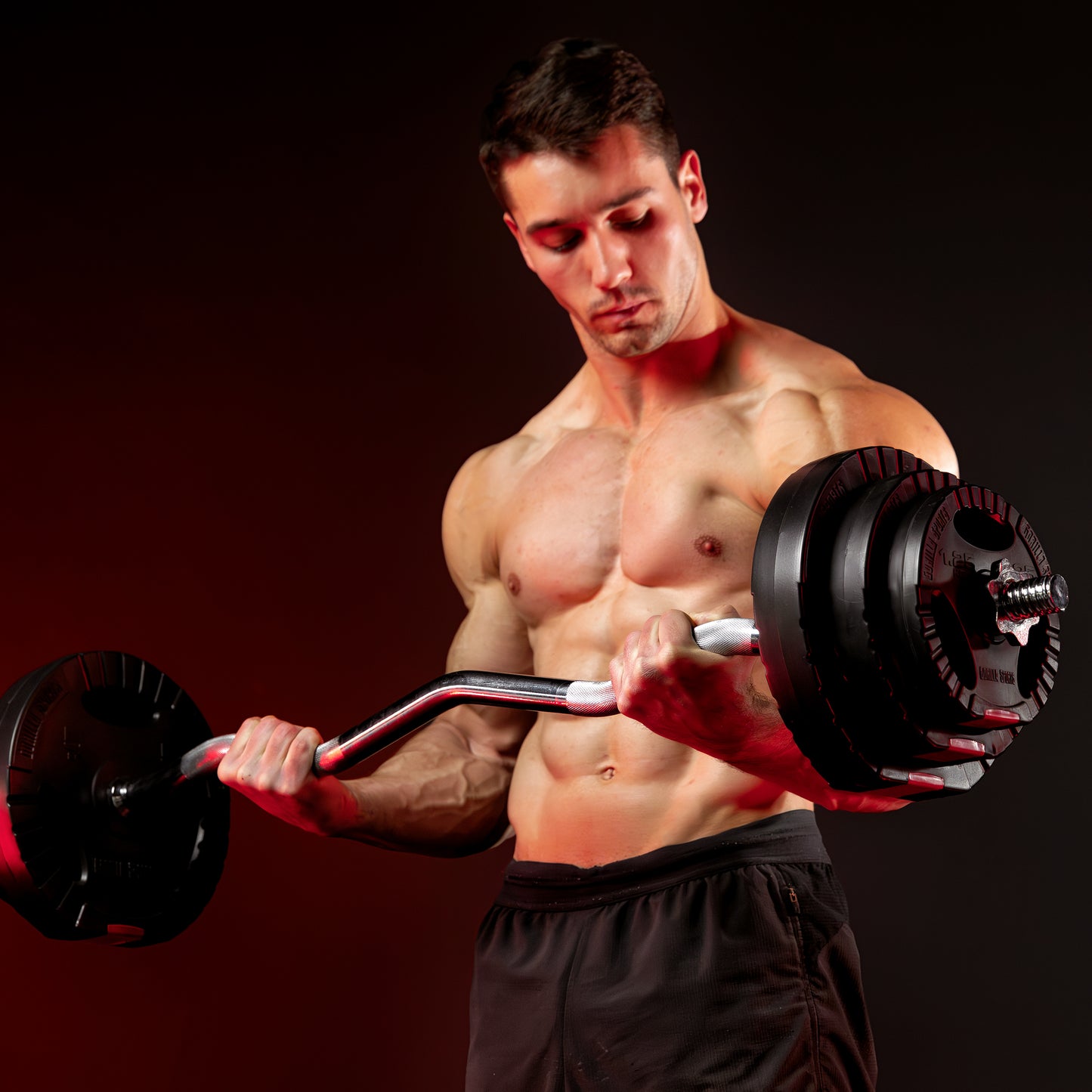 Set barre d'haltères en plastique 100 kg