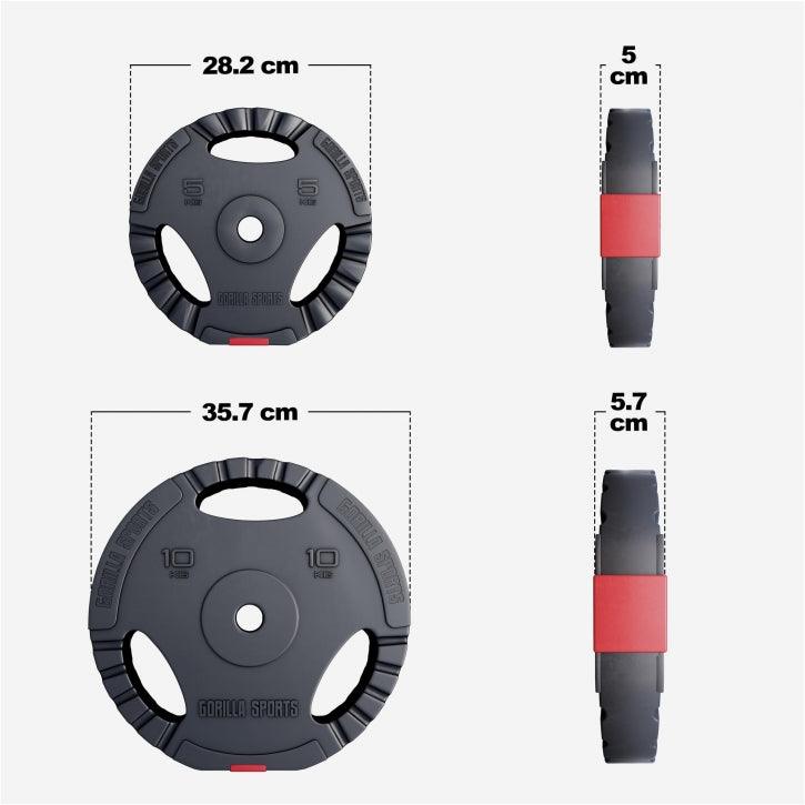 Disques d'haltères en plastique avec grip - Gorilla Sports France