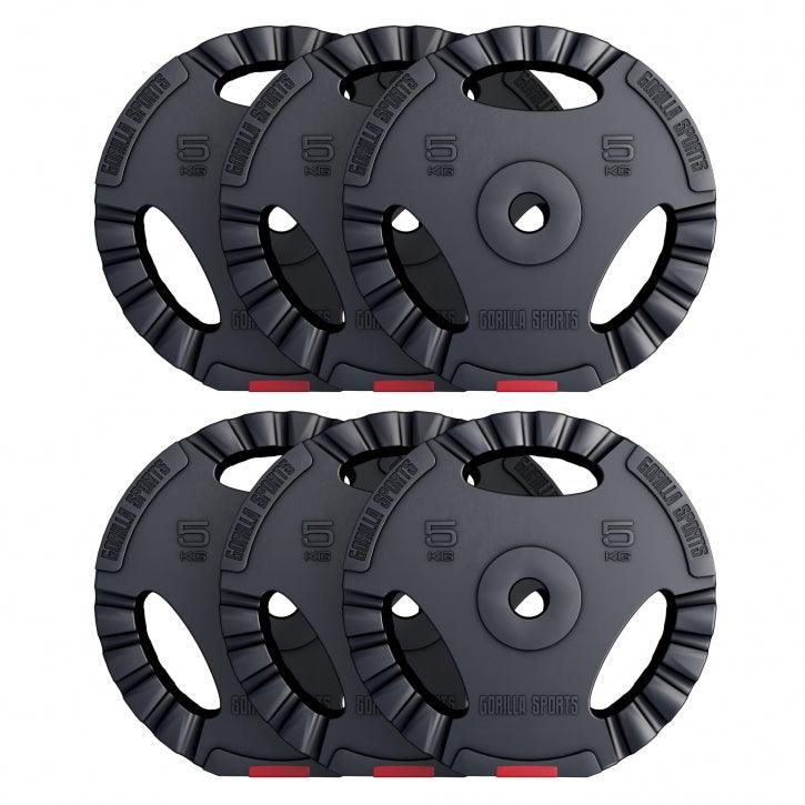 Disques d'haltères en plastique avec grip - Gorilla Sports France