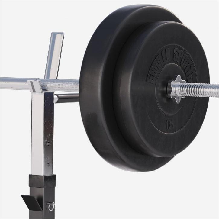 Banc de musculation avec set d'haltères longs - Gorilla Sports France