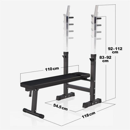 Banc de musculation avec set d'haltères longs - Gorilla Sports France