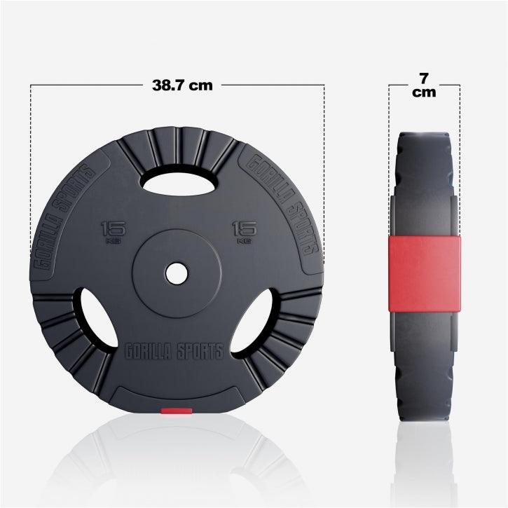Disques d'haltères en plastique avec grip - Gorilla Sports France