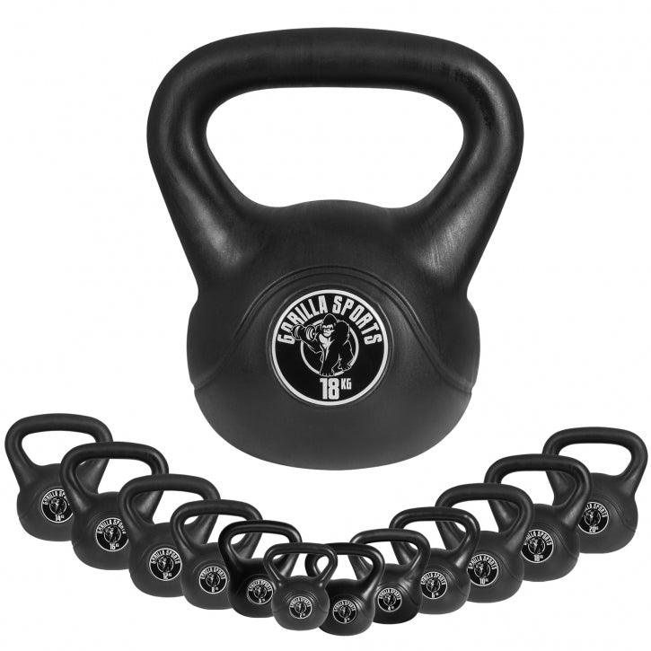 Lot De 3 Kettlebells Signature Fitness – Poignée Large, Vinyle, 2,3 Kg / 4,5 Kg / 9,1 Kg, Antirouille, Pour Fitness à Domicile