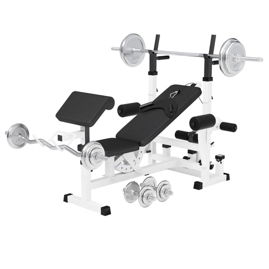 Stations de musculation universelle avec set d'haltères chromés 108 kg - Gorilla Sports France