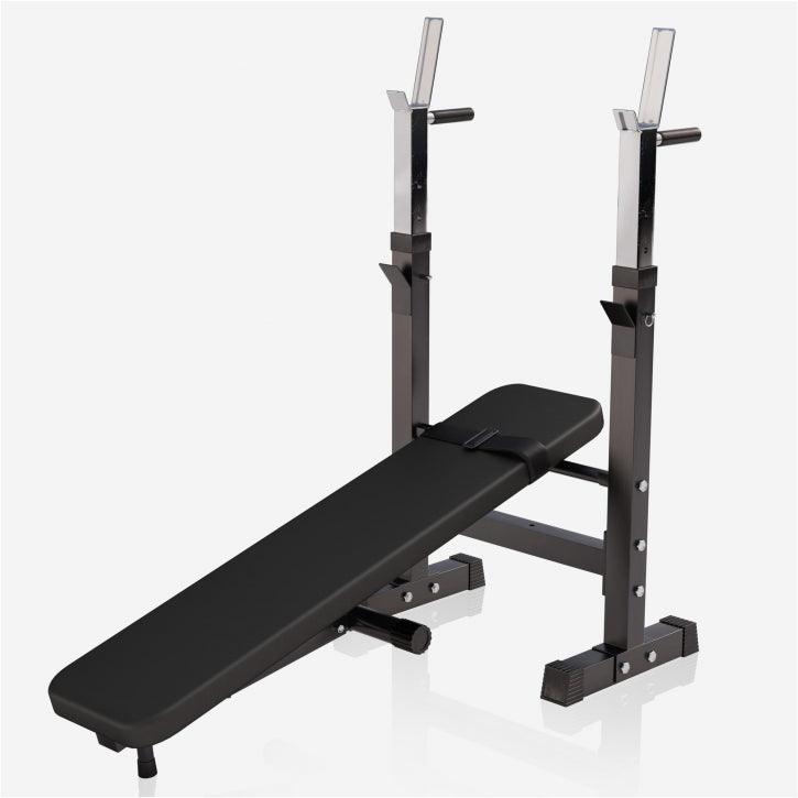 Banc de musculation avec set d'haltères longs - Gorilla Sports France