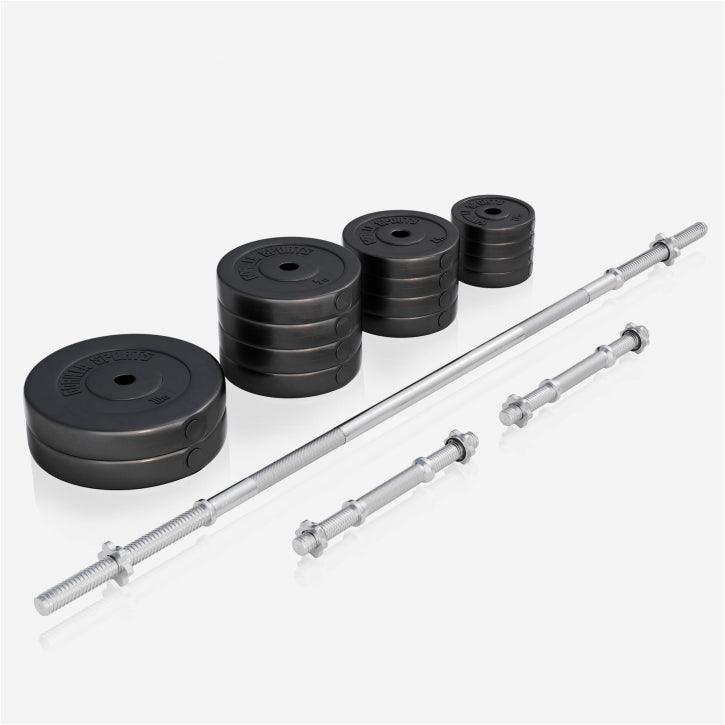 Banc de musculation avec set d'haltères longs - Gorilla Sports France