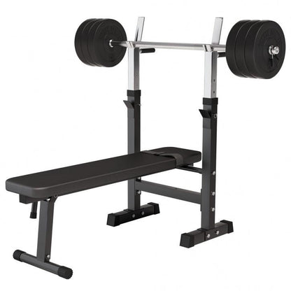 Banc de musculation avec set d'haltères longs - Gorilla Sports France