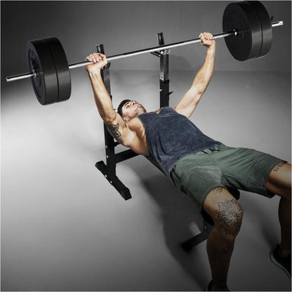 Banc de musculation avec set d'haltères longs - Gorilla Sports France