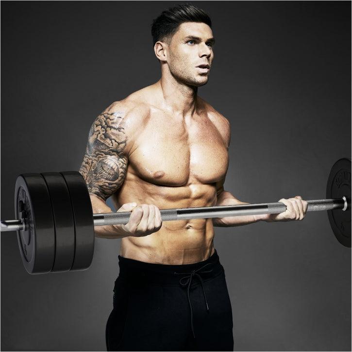 Banc de musculation avec set d'haltères longs - Gorilla Sports France
