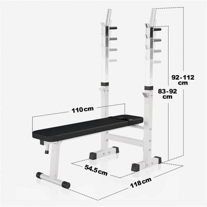 Banc de musculation avec set d'haltères longs - Gorilla Sports France