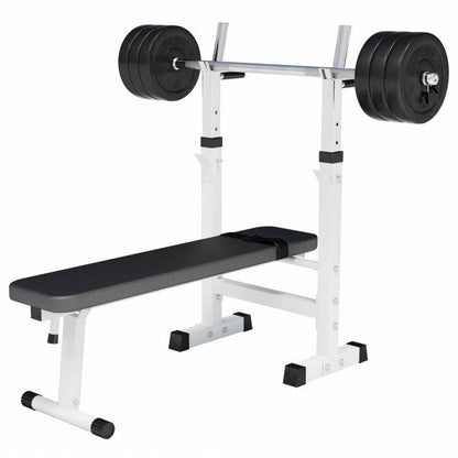 Banc de musculation avec set d'haltères longs - Gorilla Sports France