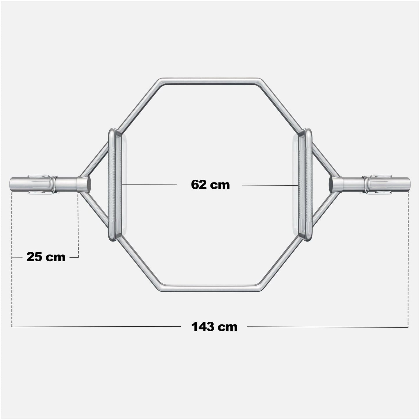 Barre hexagonale en chrome - Gorilla Sports France