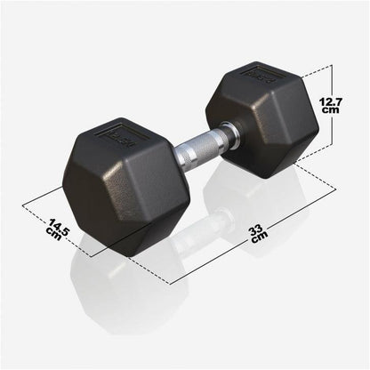 Haltère hexagonal en caoutchouc - Gorilla Sports France