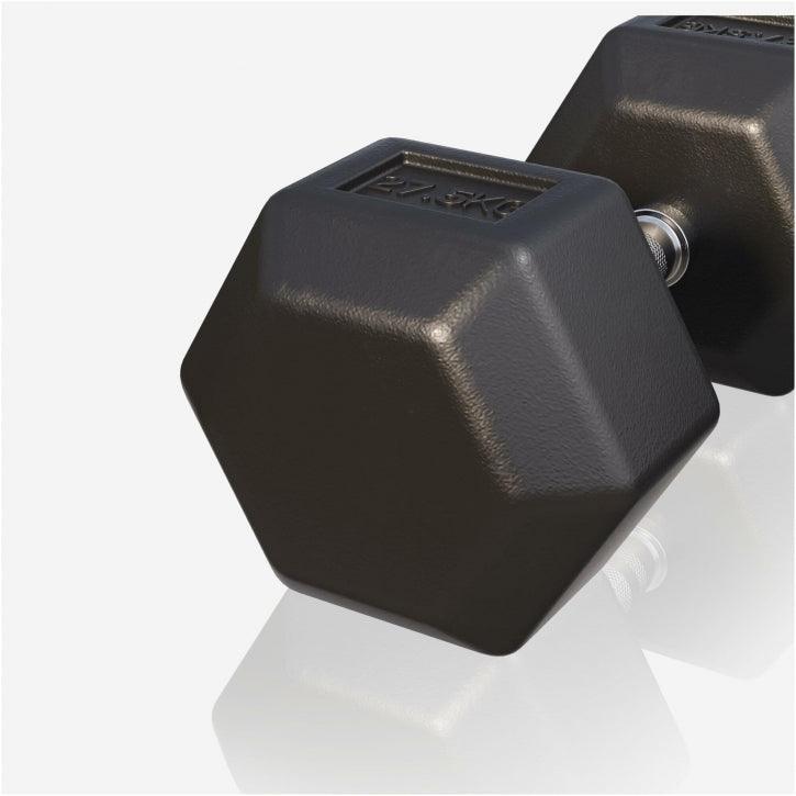 Haltère hexagonal en caoutchouc - Gorilla Sports France