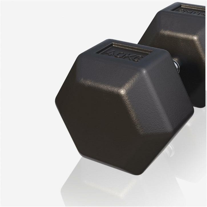 Haltère hexagonal en caoutchouc - Gorilla Sports France