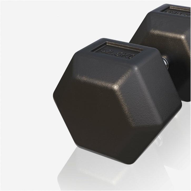 Haltère hexagonal en caoutchouc - Gorilla Sports France