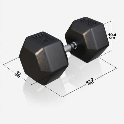 Haltère hexagonal en caoutchouc - Gorilla Sports France