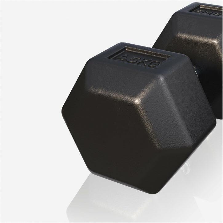 Haltère hexagonal en caoutchouc - Gorilla Sports France