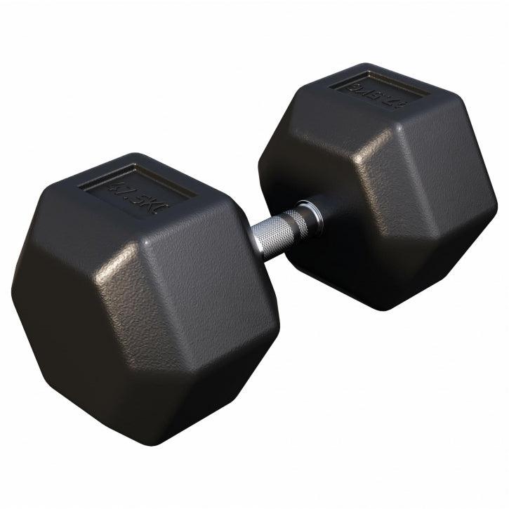 Haltère hexagonal en caoutchouc - Gorilla Sports France