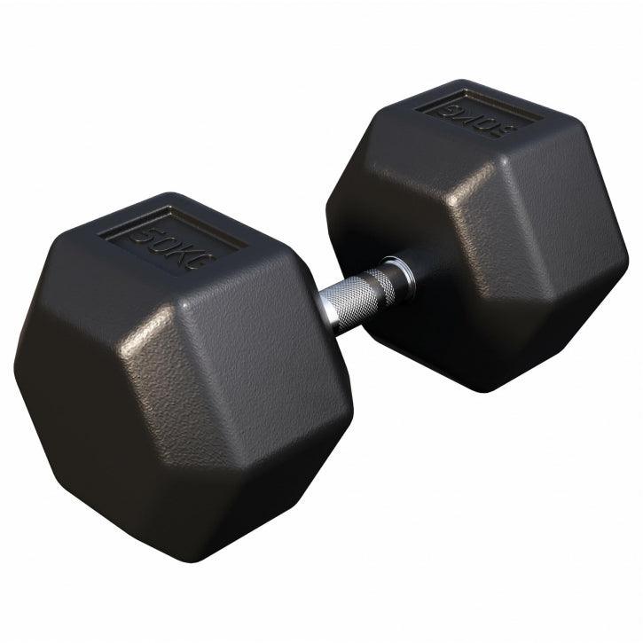 Haltère hexagonal en caoutchouc - Gorilla Sports France