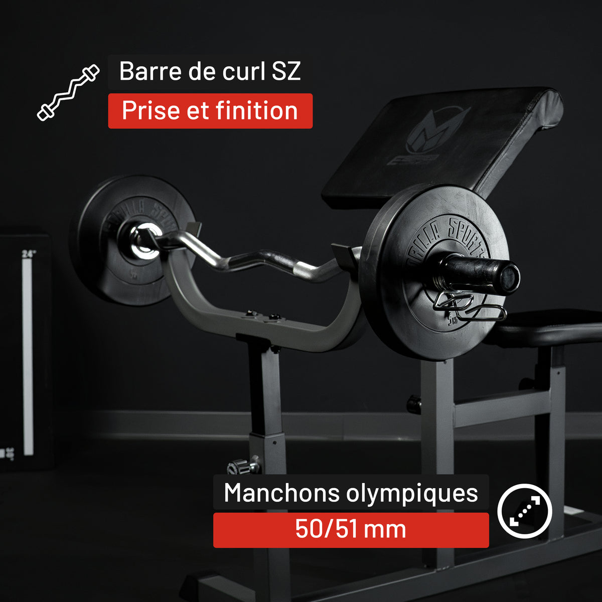 Barre de curl SZ 120 cm - 50/51 mm