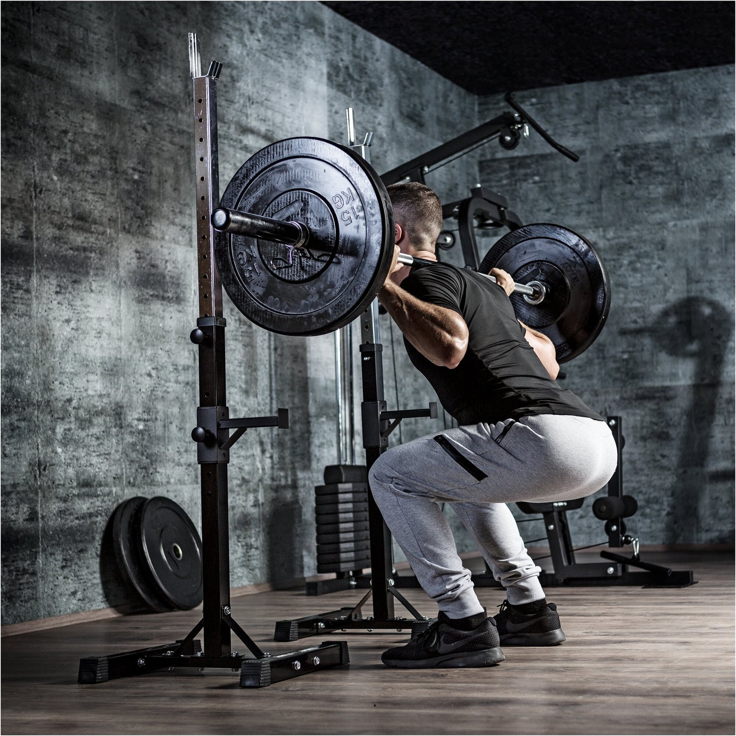 Support pour haltères avec poids de musculation 35 kg