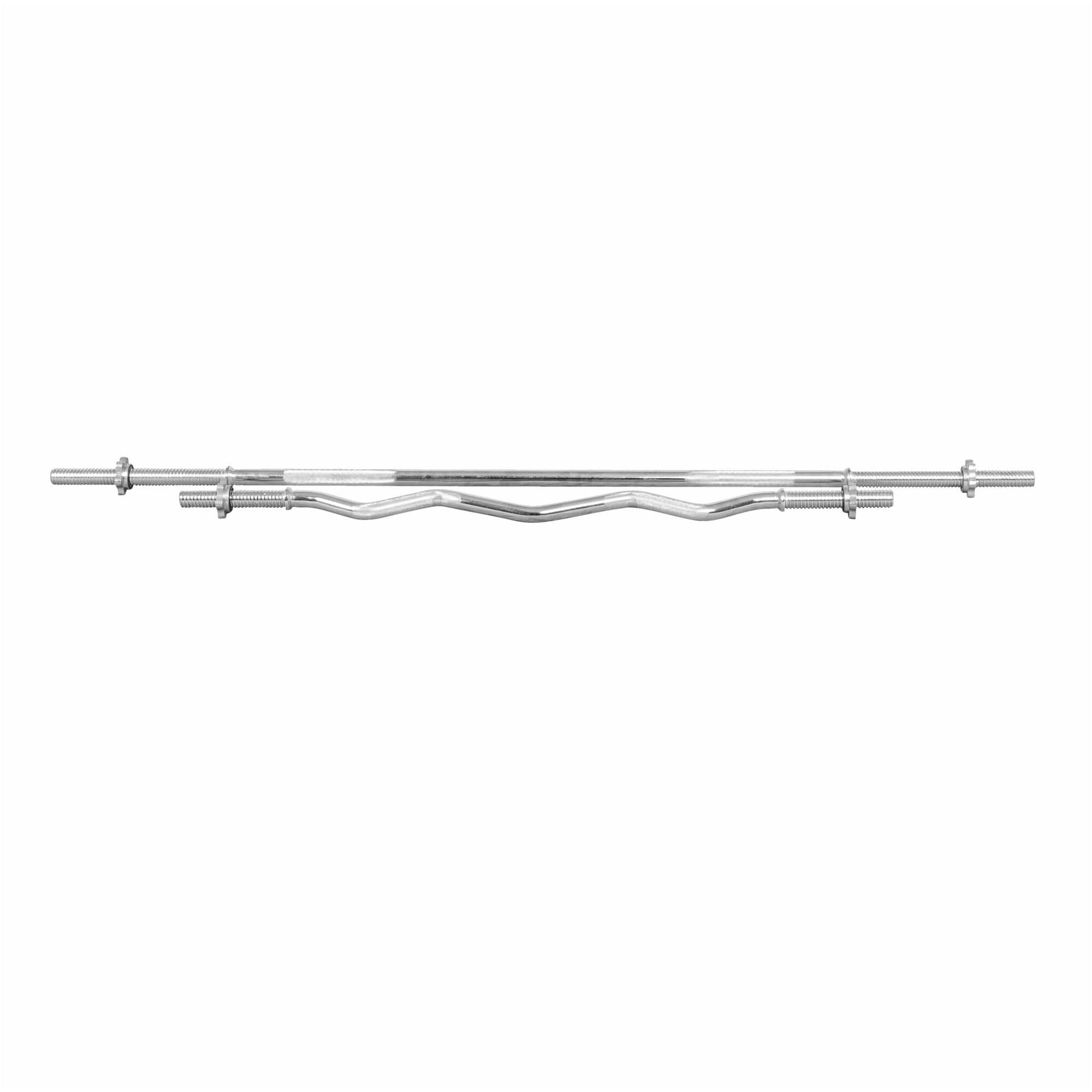 Set d’haltères - Barre d'haltère longue de 183 cm (6ft) & Barre de curl EZ de 122 cm (4ft) - Gorilla Sports France