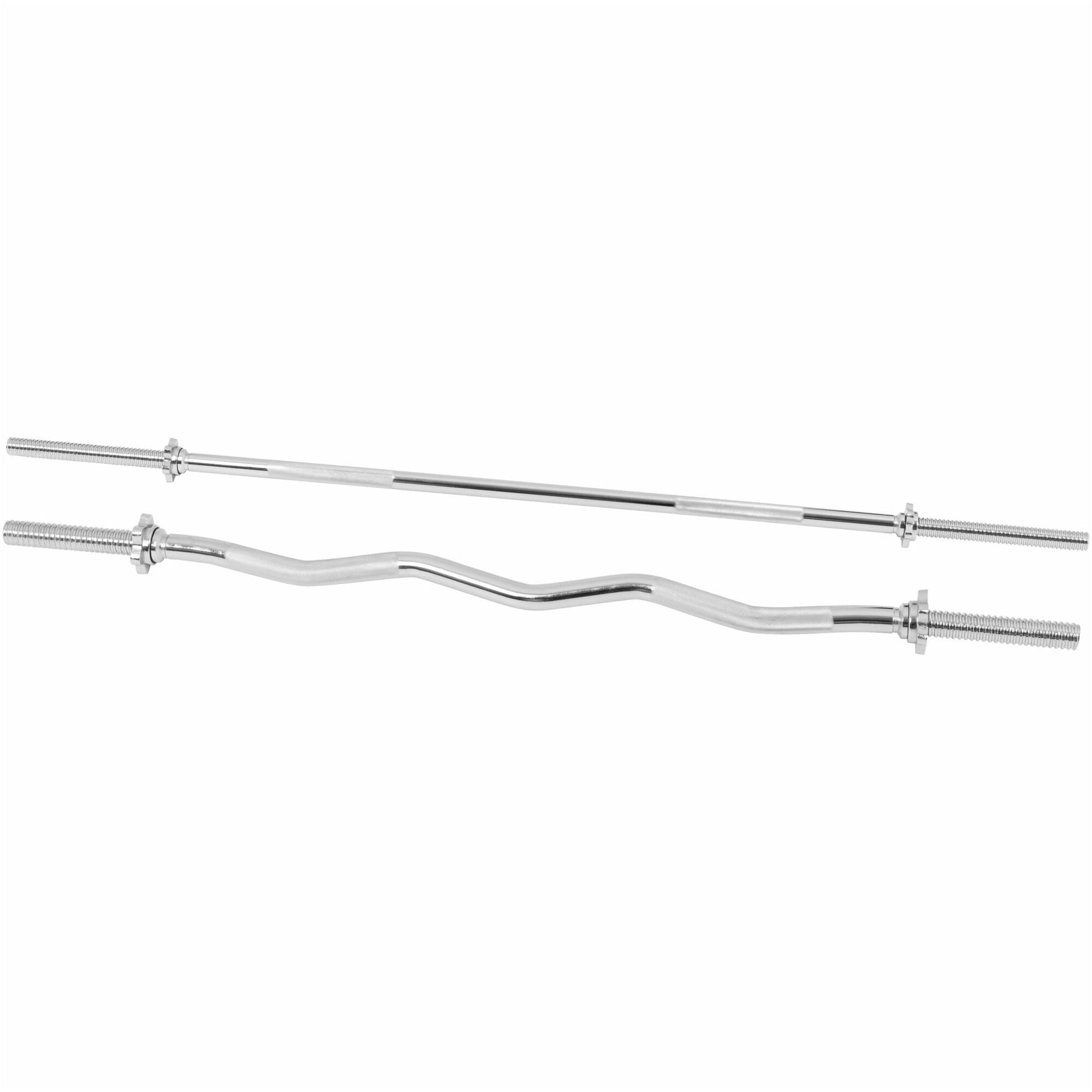 Set d’haltères - Barre d'haltère longue de 183 cm (6ft) & Barre de curl EZ de 122 cm (4ft) - Gorilla Sports France