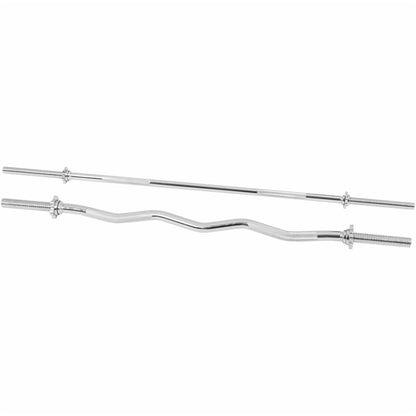 Set d’haltères - Barre d'haltère longue de 183 cm (6ft) & Barre de curl EZ de 122 cm (4ft) - Gorilla Sports France