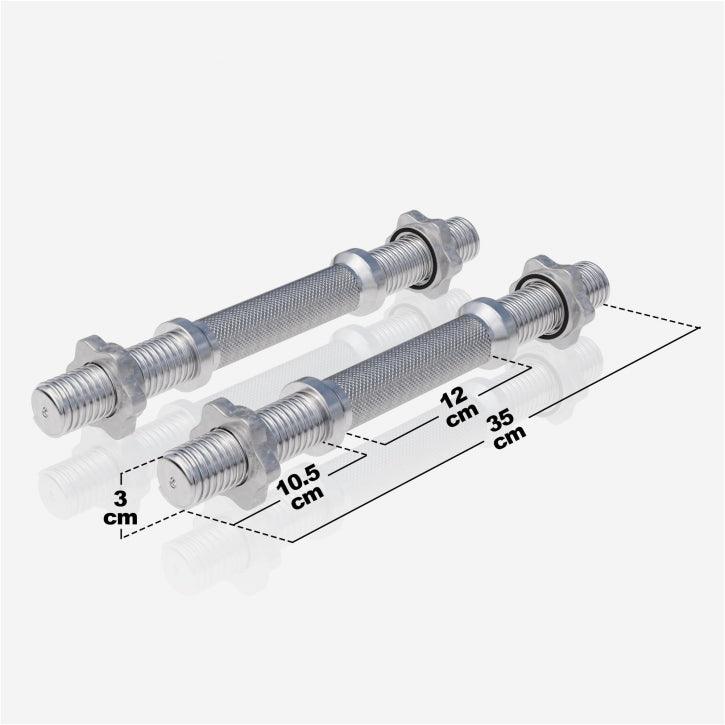 Set de barres d'haltères courtes de 35 cm avec stop-disques en étoile - Gorilla Sports France
