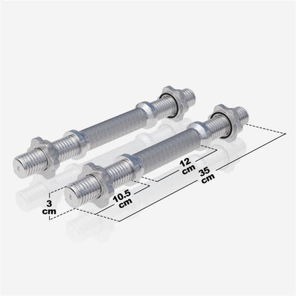 Set de barres d'haltères courtes de 35 cm avec stop-disques en étoile - Gorilla Sports France