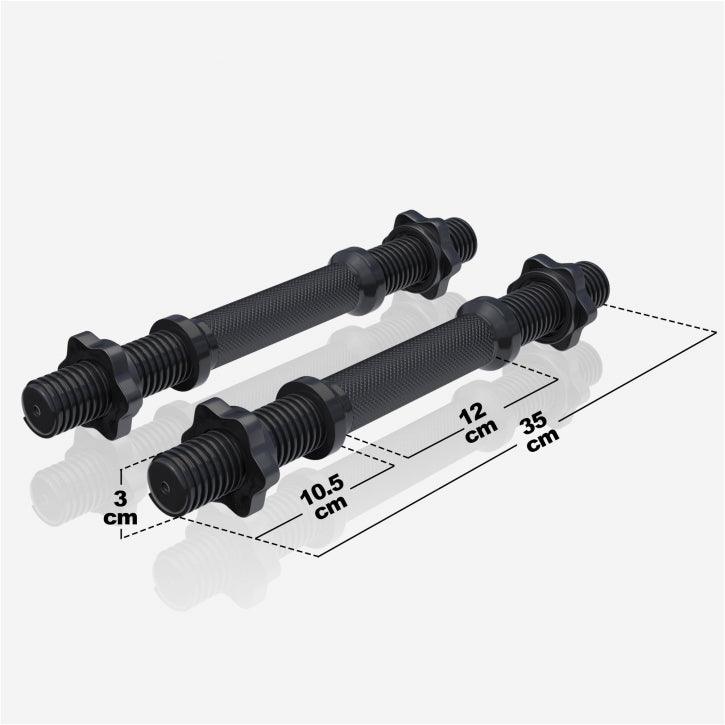 Set de barres d'haltères courtes de 35 cm avec stop-disques en étoile - Gorilla Sports France