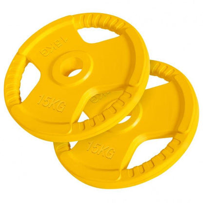 Disque olympique en caoutchouc 50/51mm avec poignées grip - Gorilla Sports France