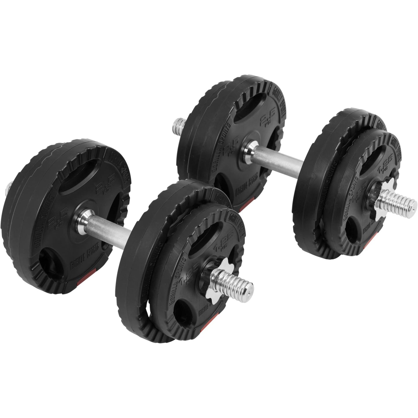Set d'haltères courts en plastique 20 kg - Gorilla Sports France