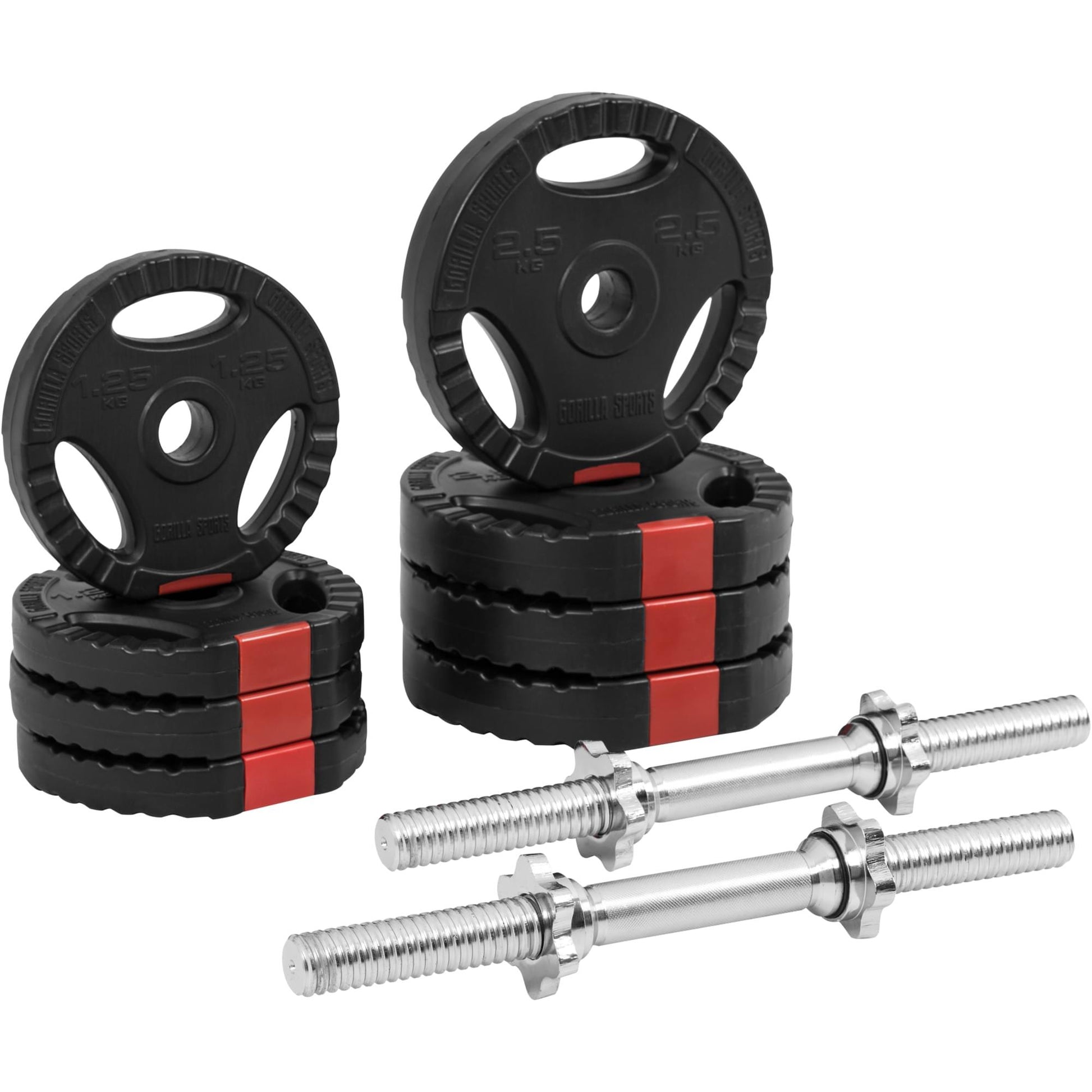 Set d'haltères courts en plastique 20 kg - Gorilla Sports France