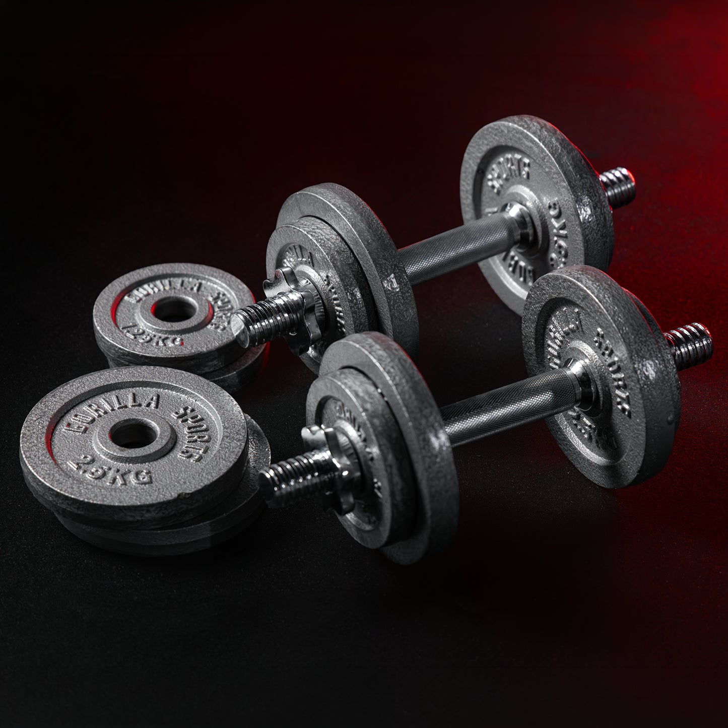 Set d’haltères courts en fonte avec stop-disques en étoile 27,5 kg