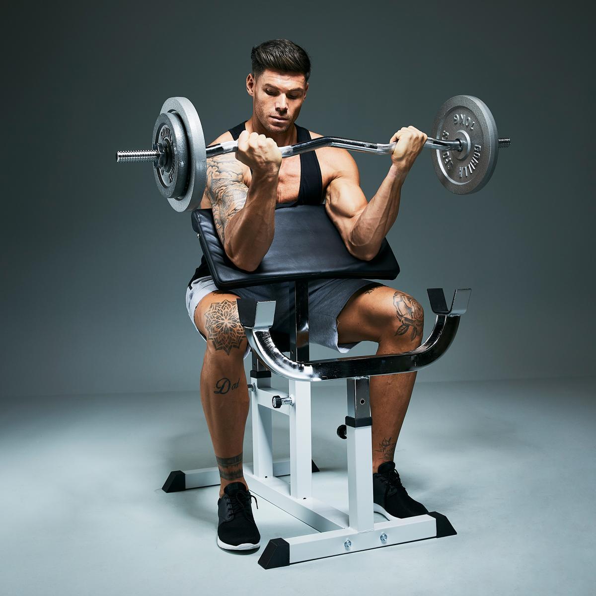 Banc à curls avec barre de 120 cm - Gorilla Sports France