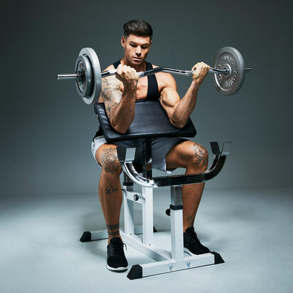 Banc à curls avec barre de 120 cm - Gorilla Sports France