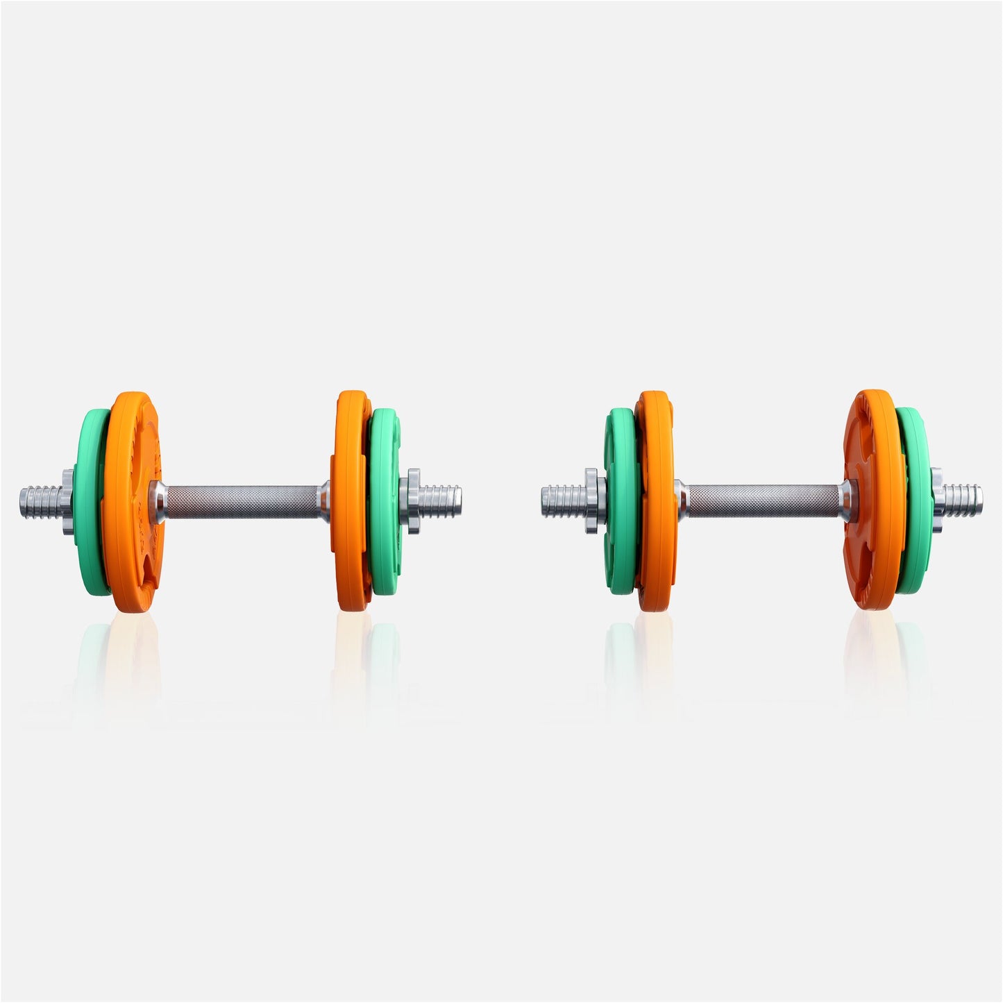 Set d'haltères courts en caoutchouc grip 20 kg avec stop-disques