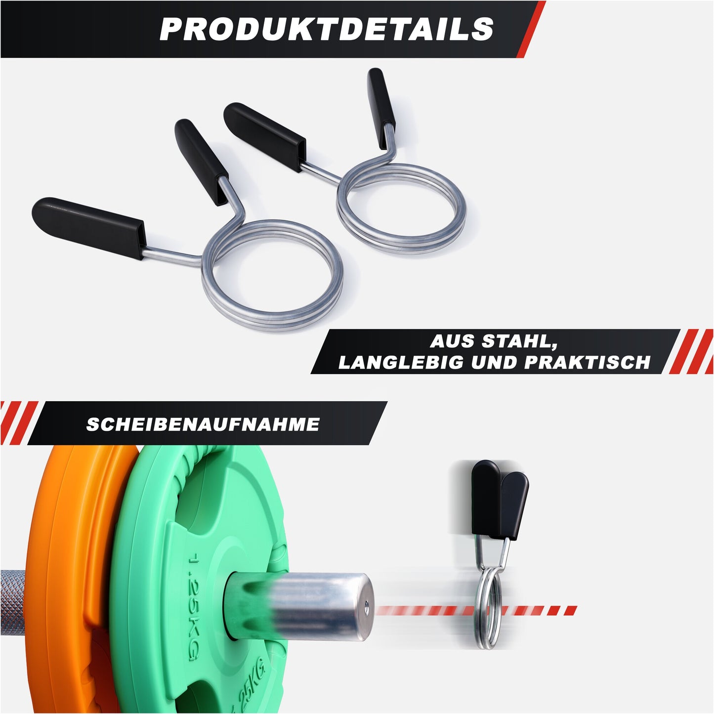 Set d'haltères courts en caoutchouc grip 20 kg avec stop-disques