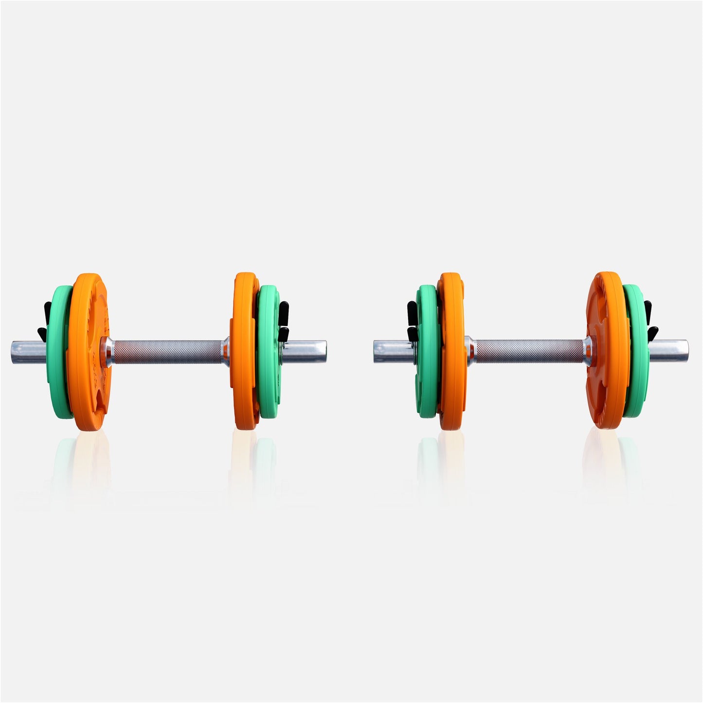 Set d'haltères courts en caoutchouc grip 20 kg avec stop-disques