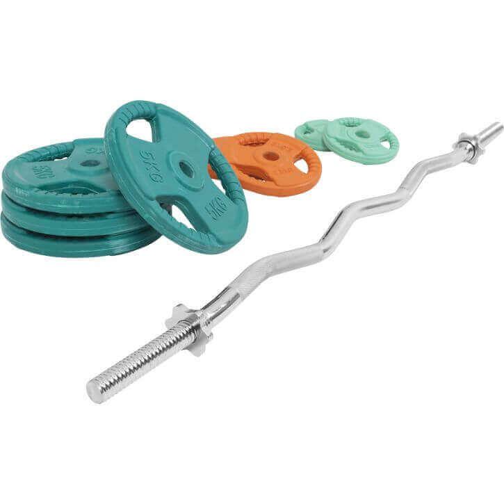 Set d’haltères curl SZ en caoutchouc grip 35 kg - Gorilla Sports France